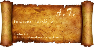 Andrae Teréz névjegykártya